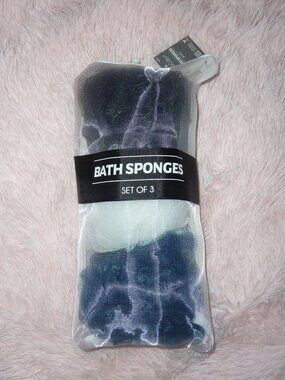 NWT Celavi Gift Set of 3 Bath Shower Sponges in Mesh Bag